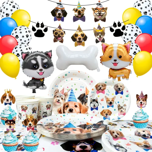 Puppy /Dog Birthday Party Supplies,93pcs